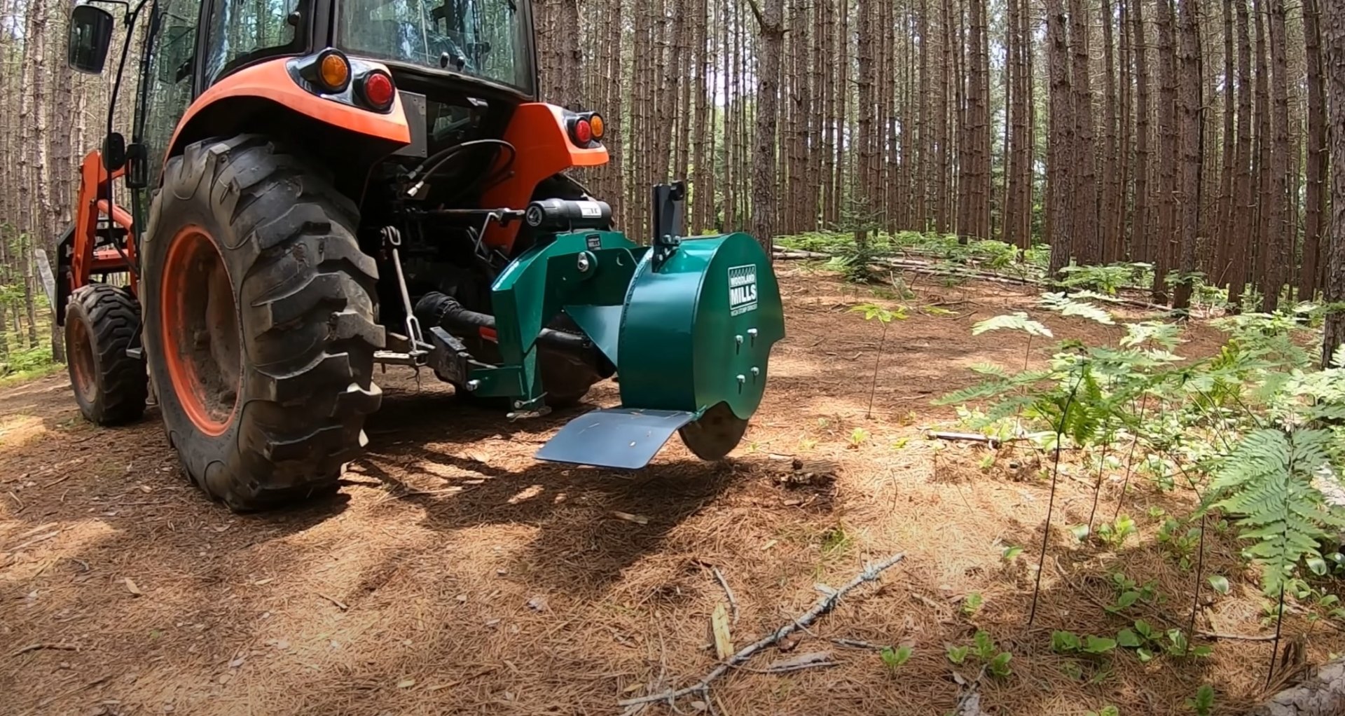 Heavy-Duty Stump Grinding and Land Clearing Professional stump grinding equipment clearing forest area